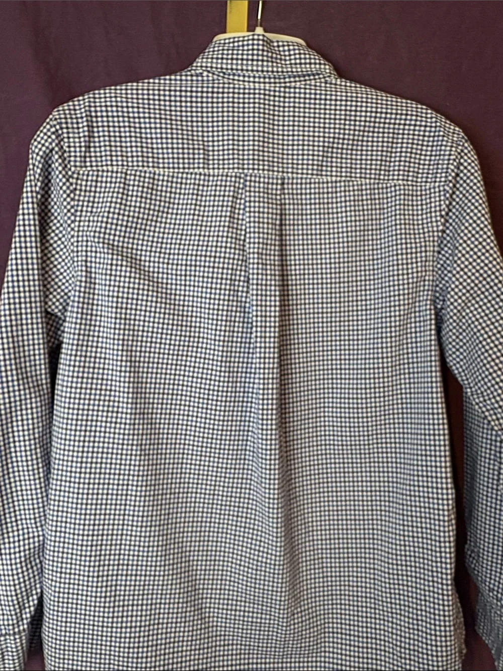 Ralph Lauren Navy & White gingham Button-Down collar long sleeve Shirt large